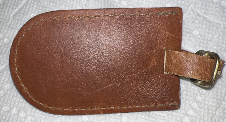 Vintage Brookfield HARTMANN Tan Leather Luggage ID Travel Hang Tag - Image 2 of 4