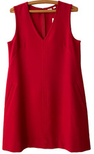 GAP women's size S NWT red crepe v-neck shift dress VeRSaTiLE