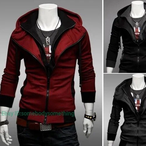 Mens Jackets Slim Fit Zip Up Hoodies Casual Korean Coats Warm For Winter Jackets image 2