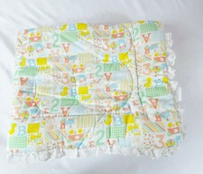 B6 Vintage Union Made Baby Crib Blanket Animals Alphabet Bunny Cat Bear Lace