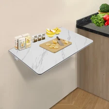 Folding Computer Desk Home Office Study Wall Mount Laptop Table Space Saving