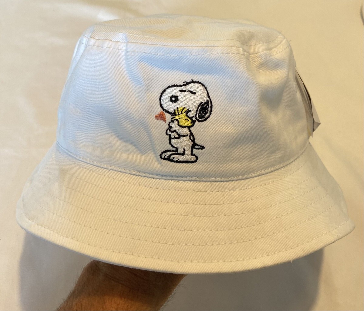 NWT Peanuts Snoopy And Woodstock Bucket Hat Peanuts Snoopy & Woodstock Holiday Greetings | Fabric by the  main image 4