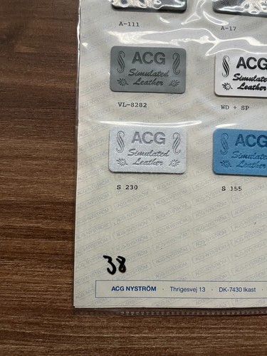 Vintage ACG Sundsvall Leather Labels - Mixed Colors, Sample Catalog Page - Picture 6 of 6