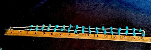 Vintage Native American Turquoise Glasses Chain With Shell Beads - Picture 3 of 3