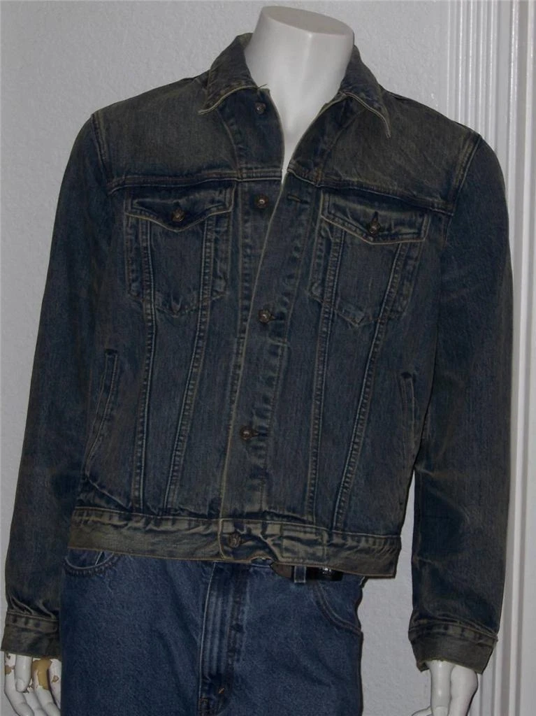MEN"S GAP 1969 ESTABLISHED WESTERN DENIM JEAN JACKET SIZE L VINTAGE WASHED BLUE