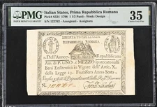 1798 ITALIAN STATE PRIMA REPUBBLICA ROMANA P-S5341.5 PAOLI PMG VF35 CHOICE