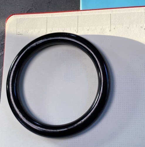 Vintage black jade bangle, heavy - Picture 8 of 9