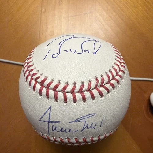 Willie Mays Barry Bonds signed MLB baseball Sey Hey Bonds hologram stickers