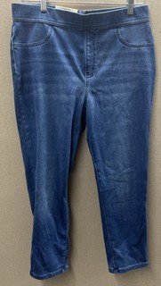 Time and Tru Women High Rise Capri Jeggings Denim Leggings Pull On Size L