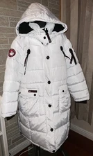 Canada Weather Gear Women's Full-Zip Longline Parka Jacket White Size 3XL 