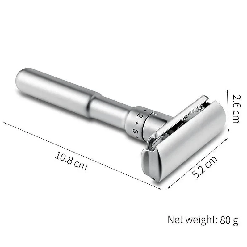 Mingshi Rasoio Sicurezza Regolabile Doppio Bordo Classico Da Rasatura Morbido A - Immagine 2 di 4