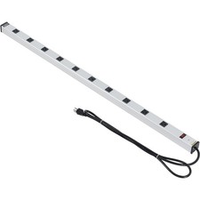 48" 10 Outlet Aluminum Power Strip with 6-ft Cord ETL/cETL