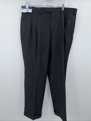 NEW Polo Ralph Lauren Men's 36x30 Charcoal The Comfort Flex Pleated Cuffed Pants