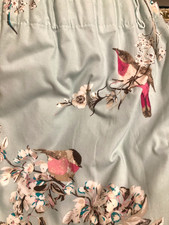 Dunelm Pair Beautiful Birds Duck egg Blue lined Curtains 66"x54" 168cm  X 137cm