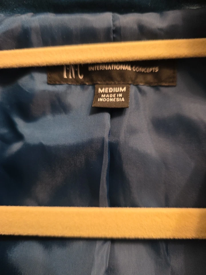 Chaqueta de terciopelo de terciopelo verde INC - Talla M: cintura corbata: usada en excelente estado Foto 2 de 4