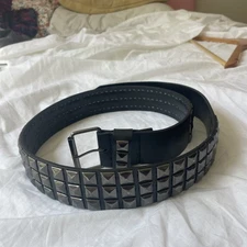 Studded Belt Classic Bill Adler Design Y2k 90s 3 Row Pyramid Studs Size 36