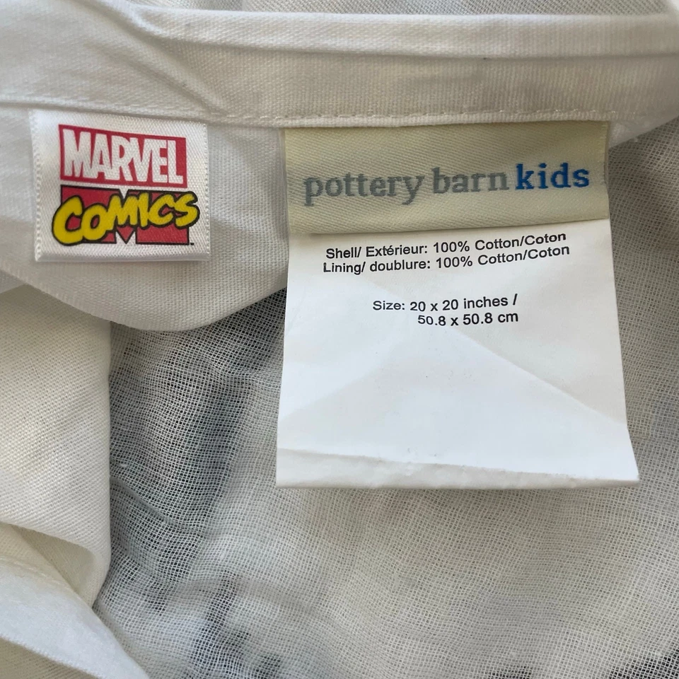 Funda de almohada Pottery Barn Kids Marvel Hulk 18x18 cómic héroe algodón Foto 3 de 4