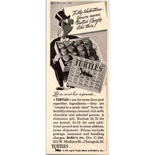 Demet's Inc Turtles Created to a Candy Ideal Chicago IL 1940s WWII Era Ad SAH7-6