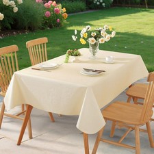 Subakvo Rectangle Table Cloth, Waterproof Vinyl Tablecloth with Flannel Backi...