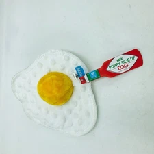 Bark Box Medium Puppy Side Up Egg Dog Toy Spiky Ball Crinkle Fluff Free NWT