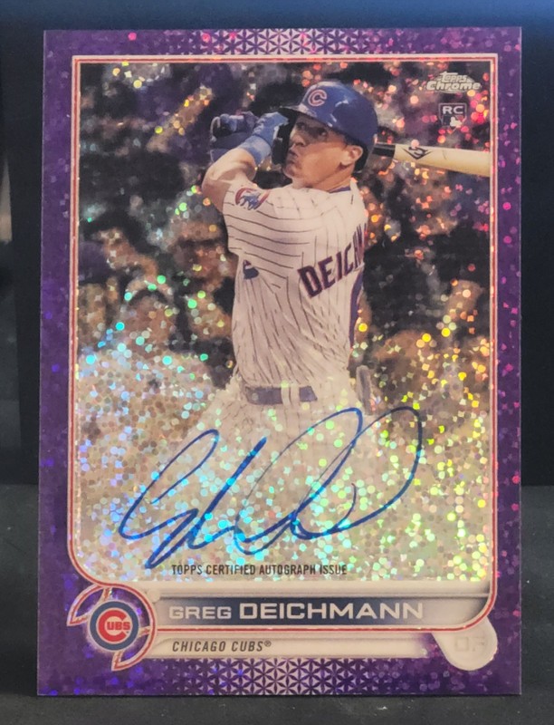 2022 Topps Chrome Greg Diechmann Rookie Purple Speckle Auto /299
