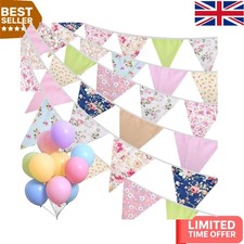 Elegant 45.9ft Bunting Flags + Balloons - Ideal for Birthdays & Tea Parties