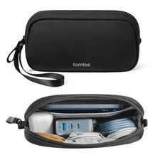 tomtoc Electronics Organizer Travel Case, Water Resistant Small, Black