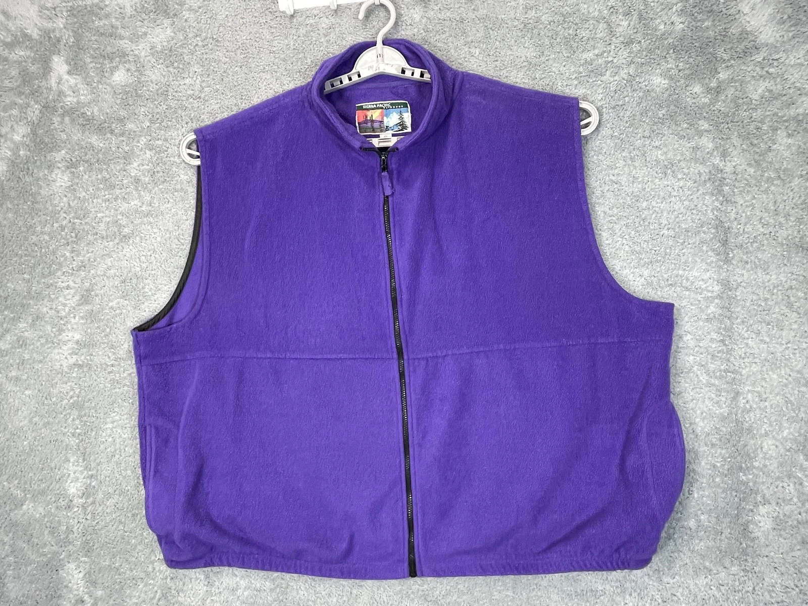 Sierra Pacific Outdoors Vest Mens 4XL Purple Fleece Full Zip Lined Pockets