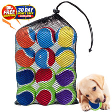 Squeaky Tennis Balls for Dogs - 12 Pack 2.5'' Durable Natural Rubber, Non-Toxic