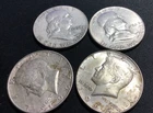 LOT OF (2) 1961-1962D-FRANKLIN & (2) 1964 KENNEDY HALF DOLLARS - 90% SILVER