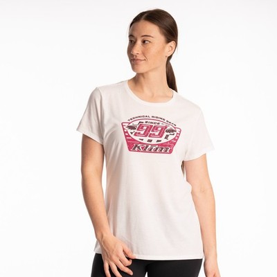 KLIM Women's Sample Voyager 99 Tri-blend Tee Large White - Fuchsia Red