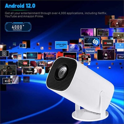 Tragbar Beamer Projektor 1080P UHD WiFi Bluetooth Android TV Heimkino Mini