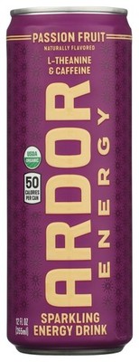 Ardor Sparkling Passion Fruit Energy Drink 12 Oz Can