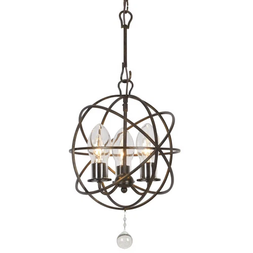 Crystorama Solaris 3-Light 17" Outdoor Hanging Light in English Bronze with - Picture 1 of 5