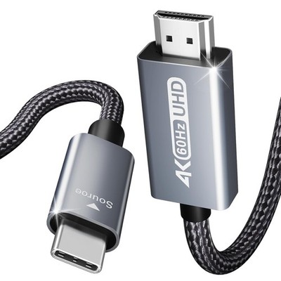 USB-C auf HDMI Kabel 1,8m 4K 60Hz für iPhone 15 Pro MacBook iPad Pro