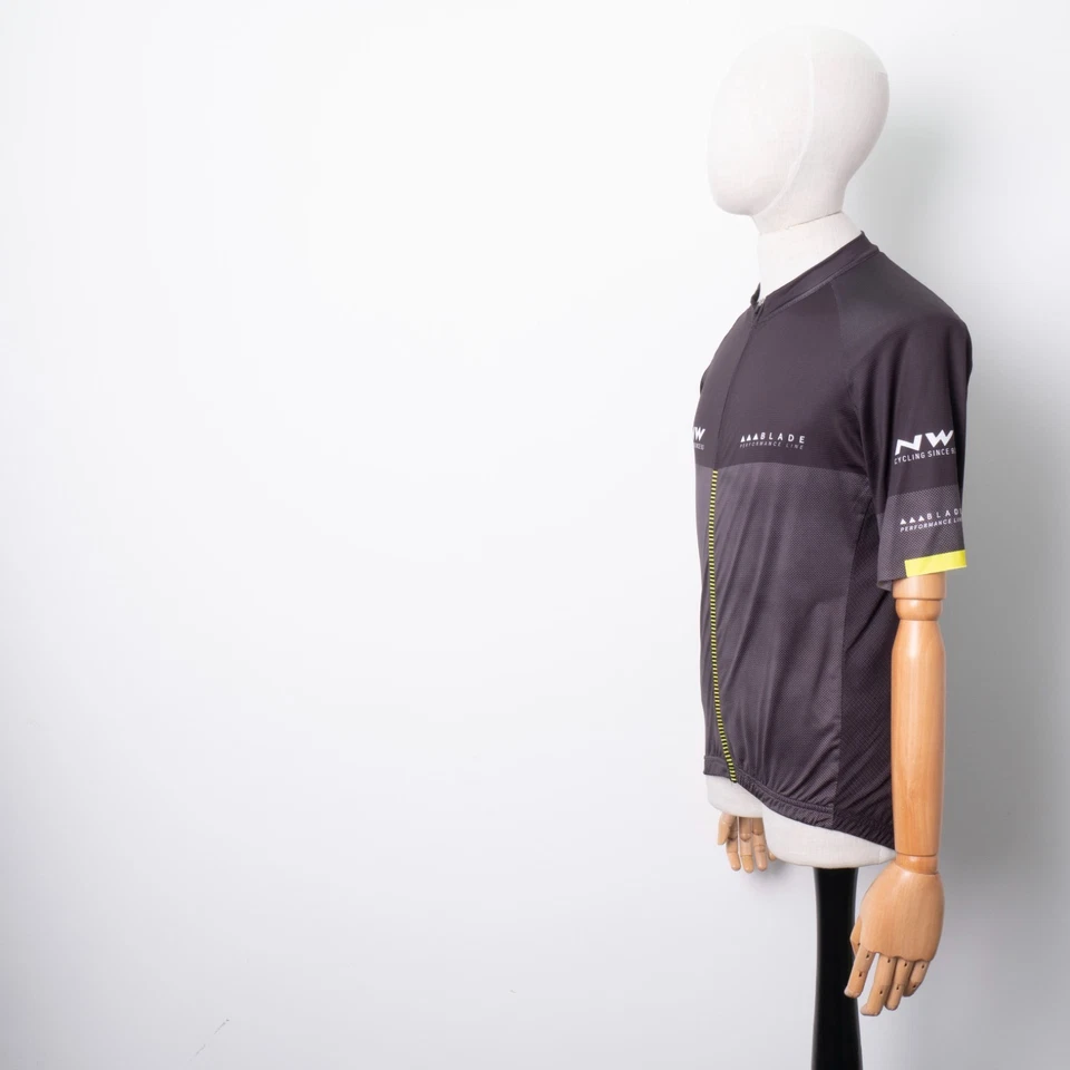 NW Northwave Hombre Cremallera Completa Manga Corta Ciclismo Jersey 2XL - Hoja Negro Gris Foto 2 de 4