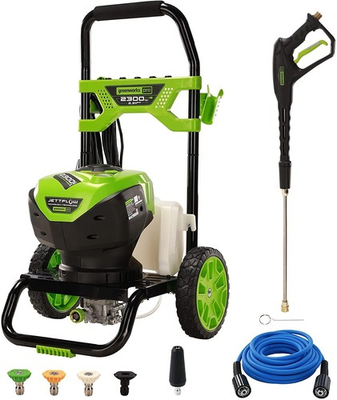#ad Electric Pressure Washer 2300 PSI 2.3 GPM TruBrushless Green Greenworks Hose $439.99