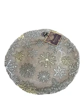 Artistic Accents Snowflake Gold and Silver 13” Serving Platter Winter Christmas