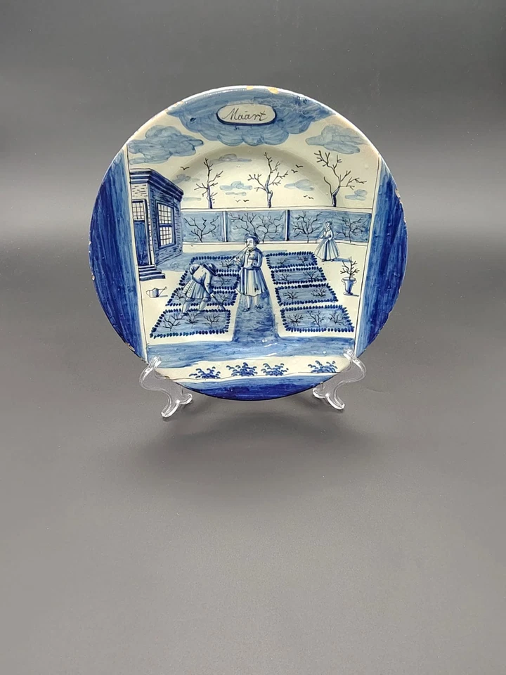Delft Monatsteller 1759 Joost Brouwer – „Maart“ – Delftware Ø23,5cm - Bild 2 von 4