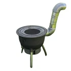 Portable Wood Stove, Charcoal BBQ Grill, Camping Cooker, Outdoor Heater