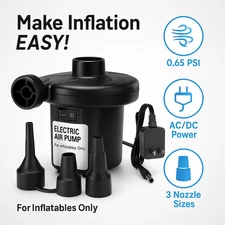 Electric Air Pump 110V/12V AC DC Inflator Deflator for Air Mattress Pool Bed