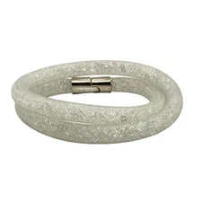 Auth SWAROVSKI - White Gold Swarovski Crystal Hardware Bracelet