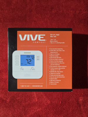 New VIVE Comfort TP-P-705 Programmable Thermostat | Brand New In Box