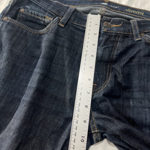 7 For All Mankind Jeans Mens 32/33 Slimmy Blue Dark Wash Straight Stretch Denim - Picture 6 of 10