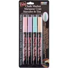 Uchida Bistro Chalk Marker Fine Point Set 4/Pkg-Pastel Yellow, Pink, Green  Blu