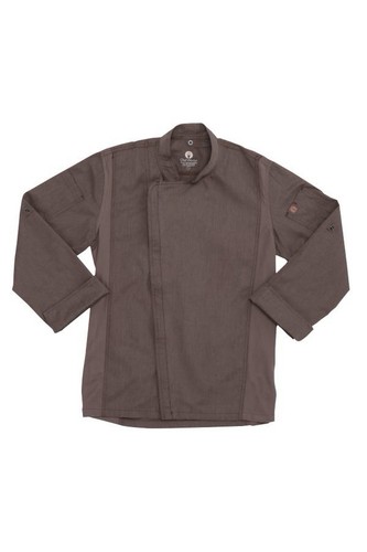 Chefworks Hartford Chef Coat Graphite Grey Size Medium Apron Tab Zip Up