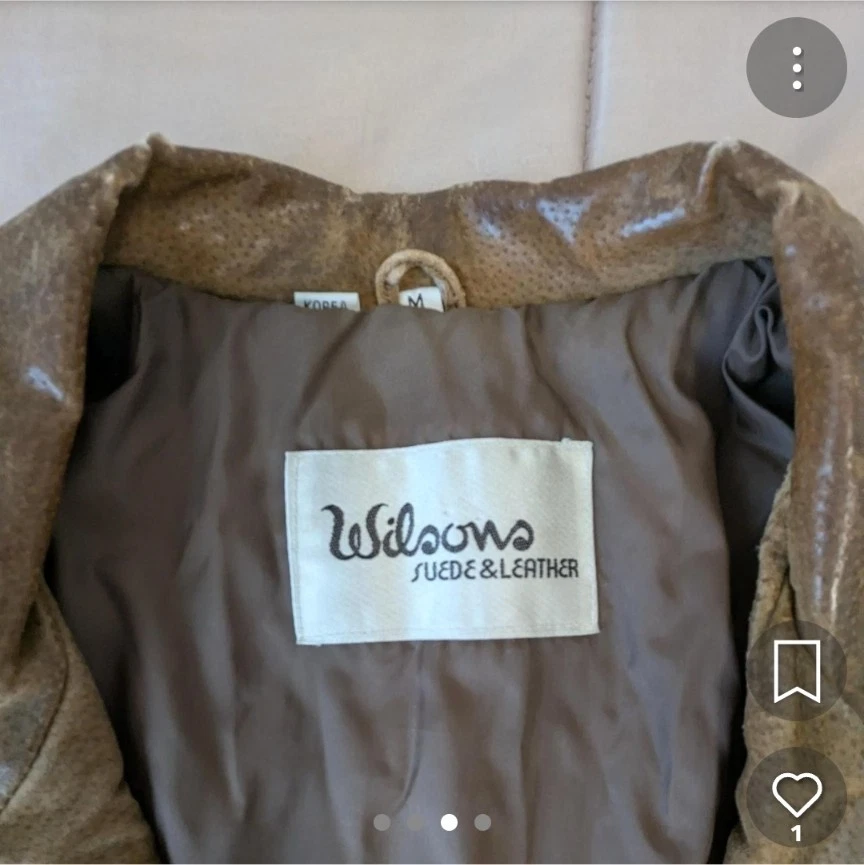 Wilson Men's Brown Authentic Leather Bomber Jacket Full Zip Lined Size M Vintage - product detail image 4