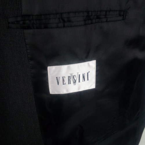 Versini Mens Blazer 46R Charcoal Gray Wool 2 Button Single Vent Suit Jacket - Picture 8 of 10