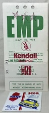 5/29/78 Lime Rock Park, Kendall IMSA Camel GT Employee Credendial & Dash Plaque