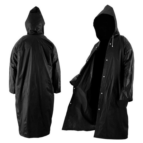 Waterproof Women Men Raincoat Outdoor EVA Cloth Long Rain Coat Poncho With Hat - Picture 5 of 18